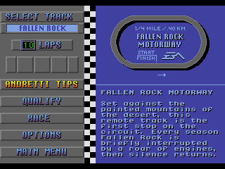 Mario Andretti Racing screenshot 5 for Sega Mega Drive